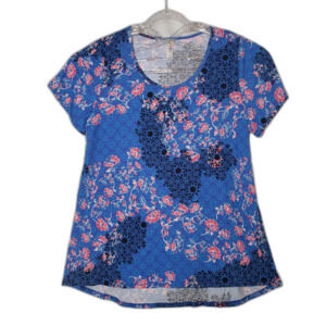 LuLaRoe Blue Floral Classic T Short Sleeve Top Womens Plus Size 2XL NEW